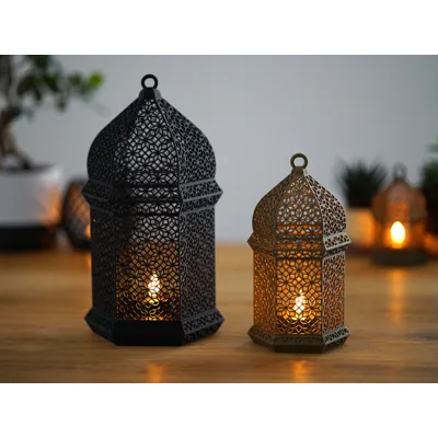 Lanterna Árabe LED Decorativa Luz Ambiente Marroquina Relaxante