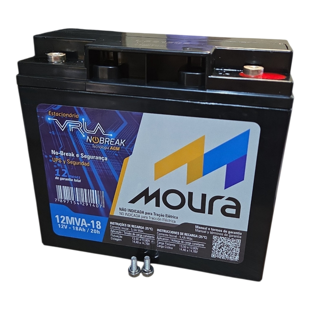 Bateria Moura VRLA Nobreak 18Ah 12V 12V 12MVA-18