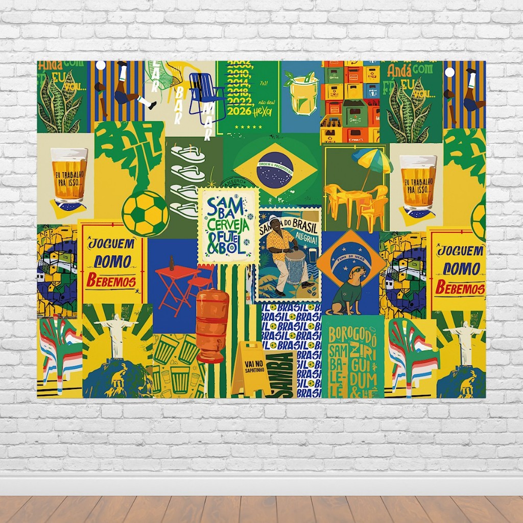 Painel Futebol Decoração Festa Sublimado Em Tecido Retangular Horizontal