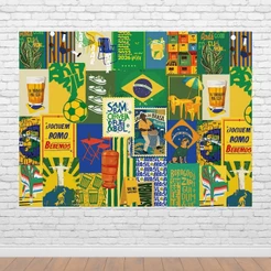 Painel Futebol Decoração Festa Sublimado Em Tecido Retangular Horizontal