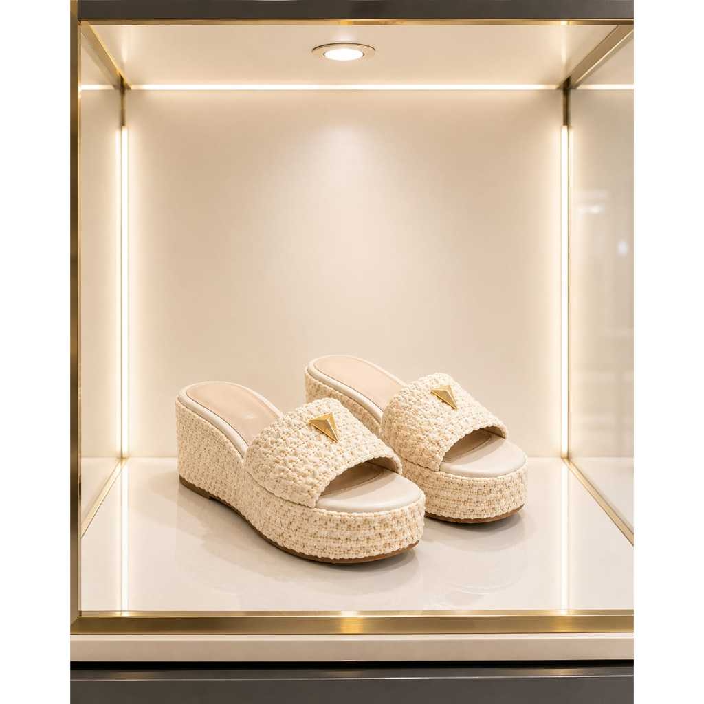 Sandália Tamanco Anabela Plataforma Feminina Confortável Premium Luxo Casual Tendencia 2026