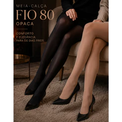 Meia Calça Trifil Fio 80 Inverno Poliamida Opaca Segunda Pele Preto Marrom Mel Cos Cintura Adulta