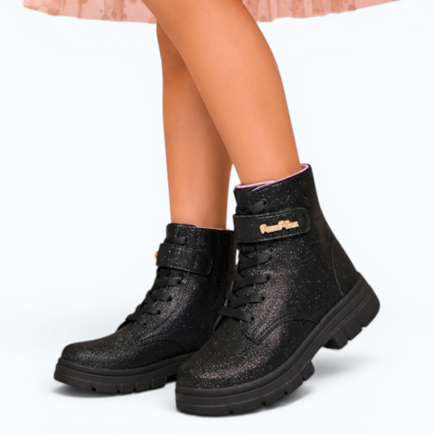 Bota Feminina Infantil  Glitter Confortável