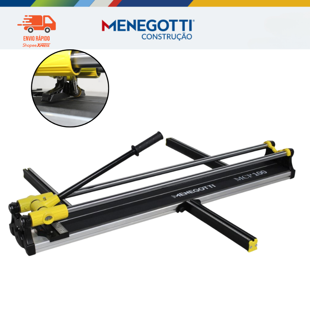 Cortador De Piso Manual Com Guia Laser 1000mm Menegotti Azulejos Cerâmicas Porcelanatos Resistente