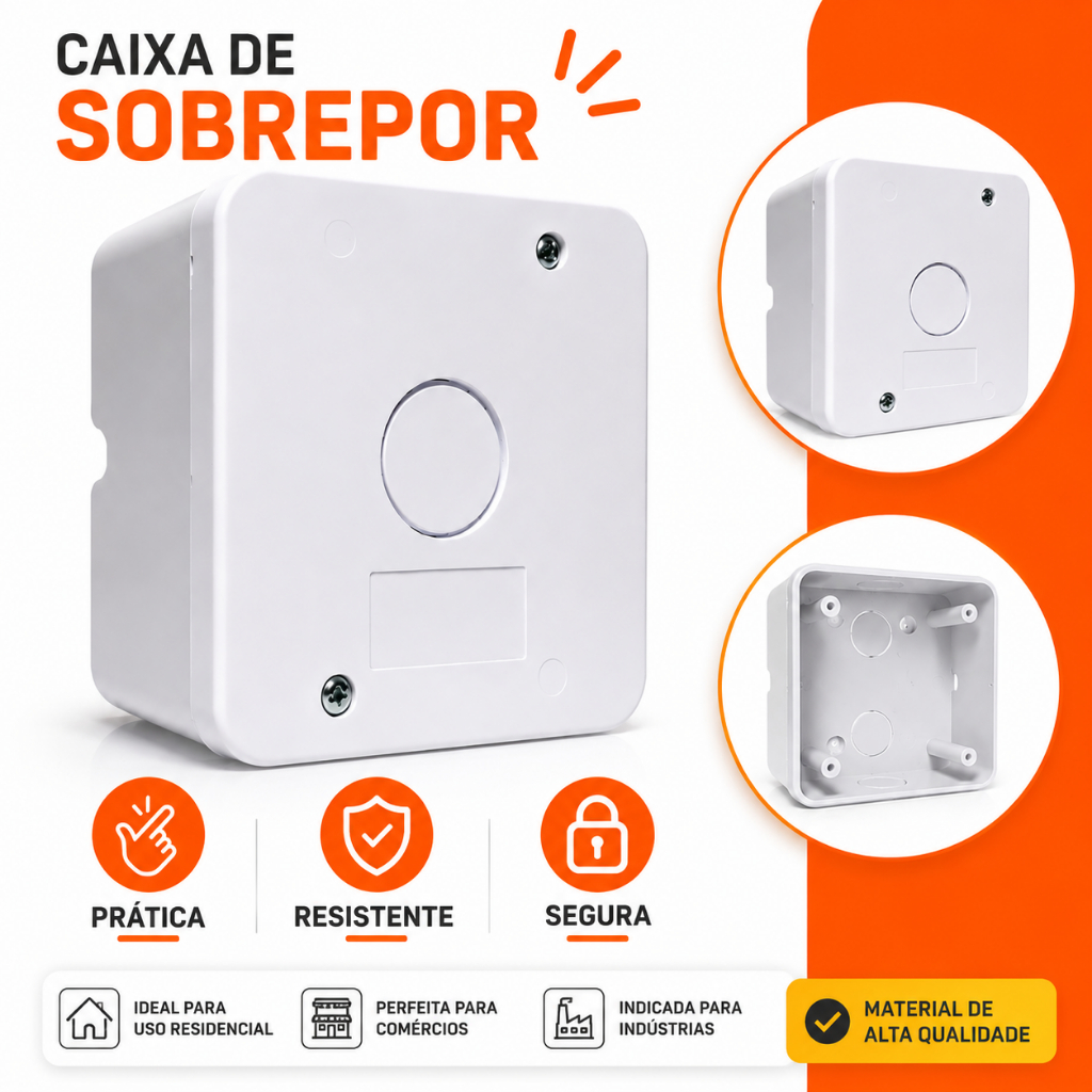 kit de 3 a 10 Caixas de Proteção Plástica para Câmera CFTV Sobrepor – Balum