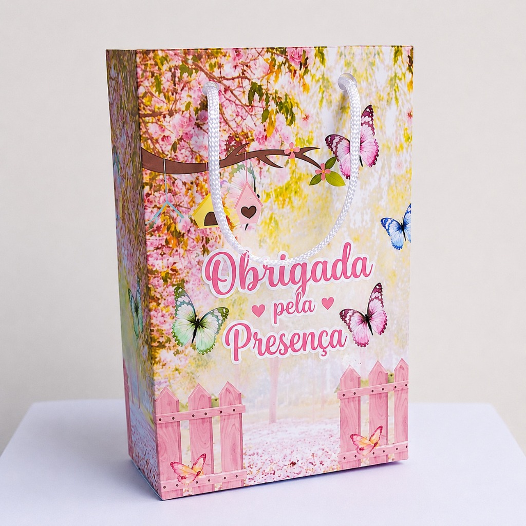 Kit Sacolinha Surpresa Festa Personalizado JARDIM ENCANTADO Lembrancinhas Aniversário PEGUE E MONTE