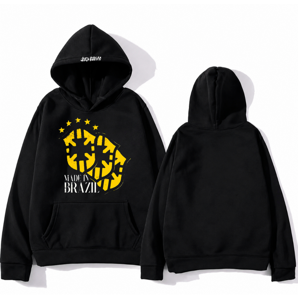 Moletom Streetwear Casaco Futebol Estiloso Swag Boy Brasil Copa do Mundo Y2K Opium Core Confortável Estampa No Capuz