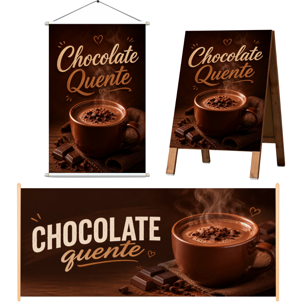 Kit Chocolate Quente - Banner, Cavalete ou Faixa mod11