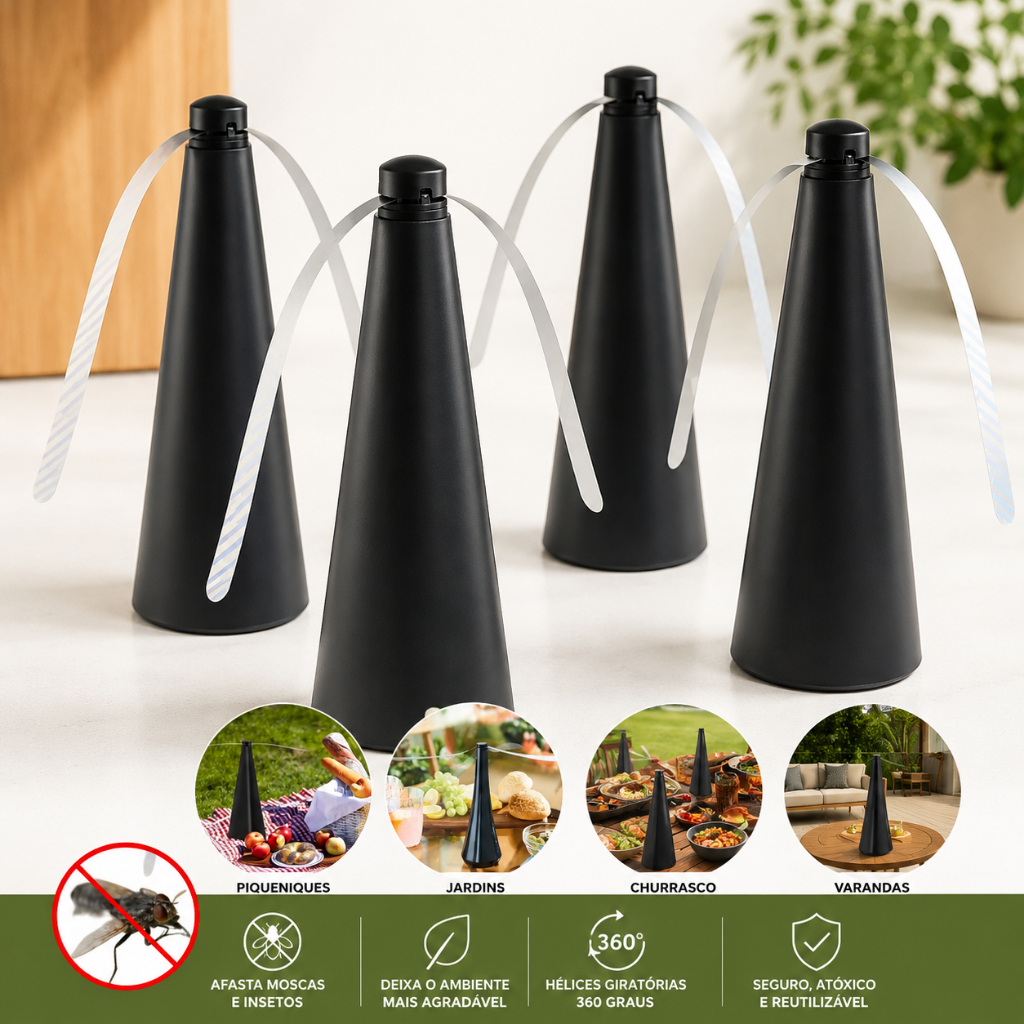 1 2 4 Und Ventilador Repelente Mesa Espanta Moscas Insetos Mosquito Cozinha Pilha Churrasco Externo