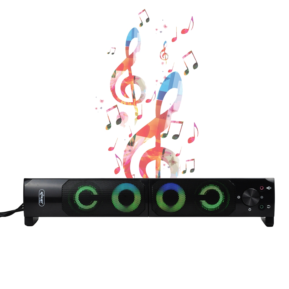 Caixa de Som Knup KP-6040 2.0 USB Subwoofer LED para PC Notebook Alta Potência · foto 2