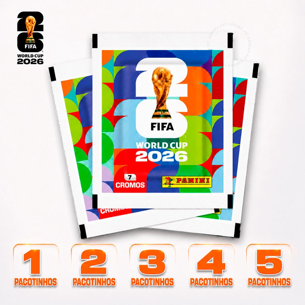 Kit 1 2 3 4 ou 5 Figurinhas Panini Copa Do Mundo 2026 Pacotes Colecionáveis Lacrados Originais