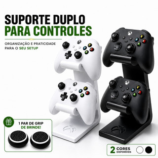 Suporte Duplo Base Para 2 Controles Xbox One + Grip