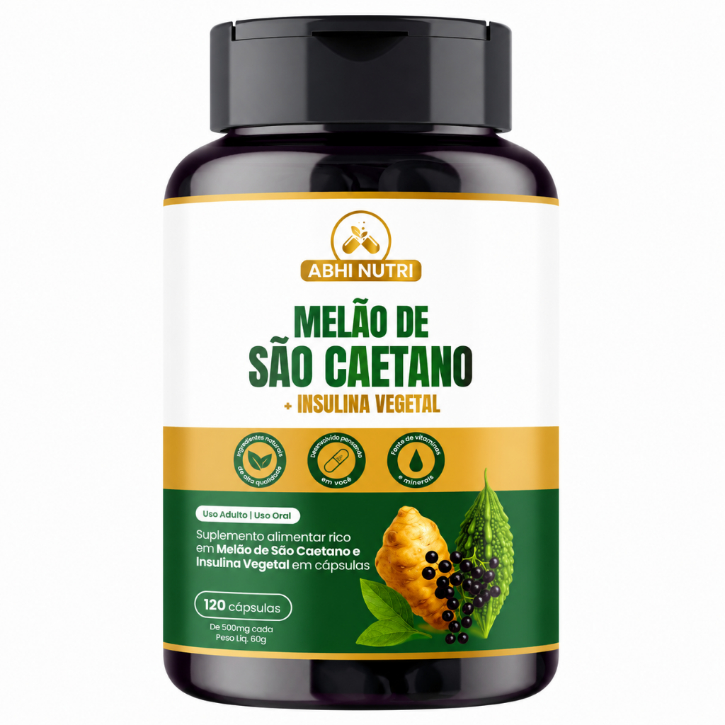Melão de São Caetano Abhi Nutri | Insulina Vegetal | Apoio Natural ao Equilíbrio da Glicose 120 Cáps