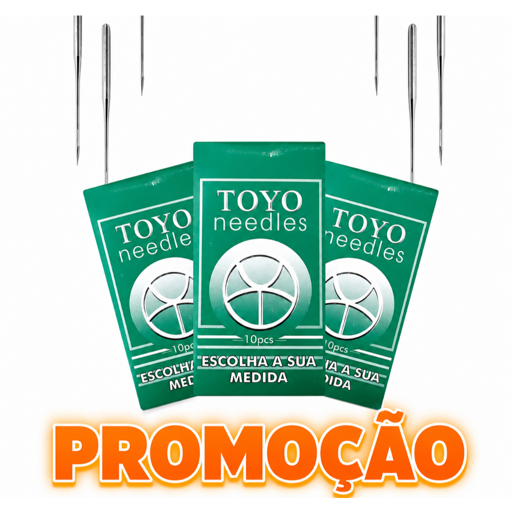2 Cartelas de Agulhas Cabo Fino TOYO para Máquina de Costura Reta Industrial N°16