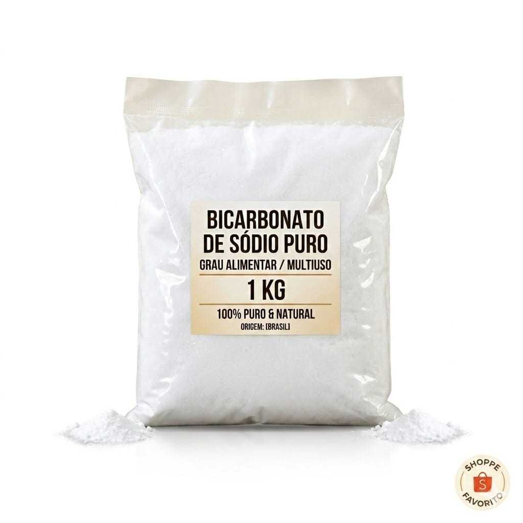 Bicarbonato De Sódio 1kg 100% Puro Grau Alimentício Limpeza Receita Multiuso