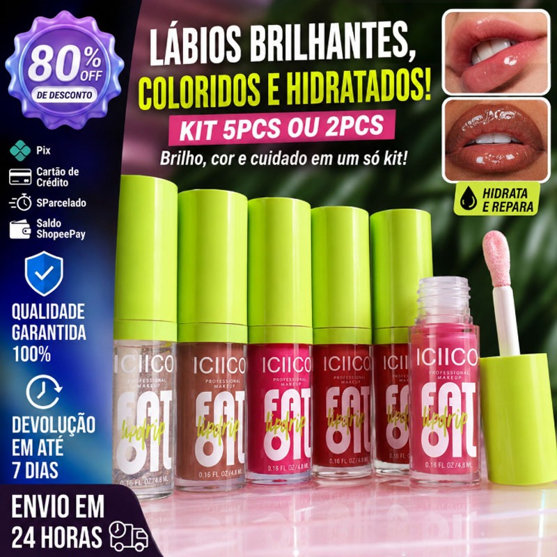Kit 2OR5Gloss Labial Brilhante Longa Duração Não Transferível Hidratante Bálsamo Labial Óleo para Lábios Maquiagem MK188