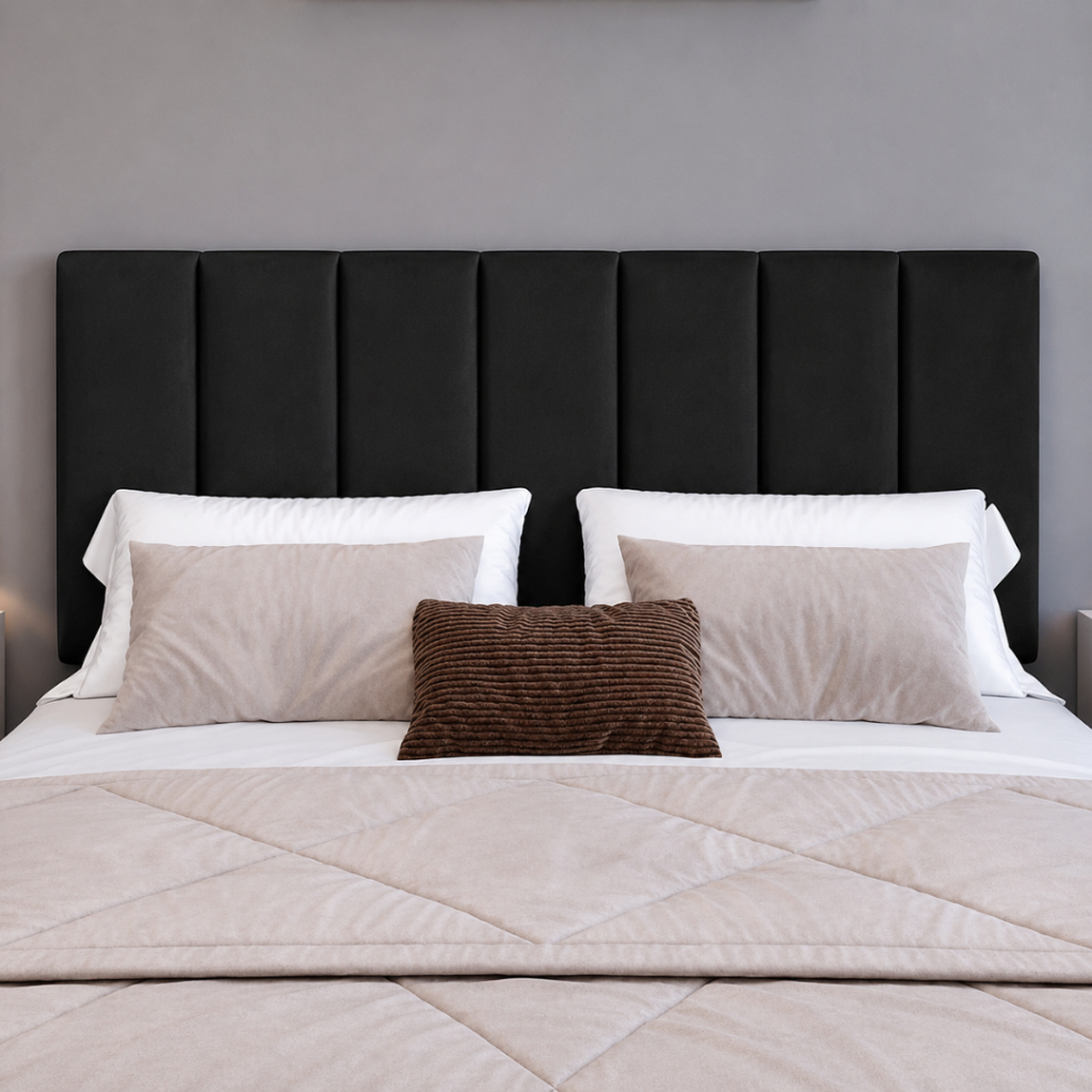 Cabeceira Estofada Modulada Veludo Dupla Face 20x45cm P/ Cama Solteiro Casal Queen King