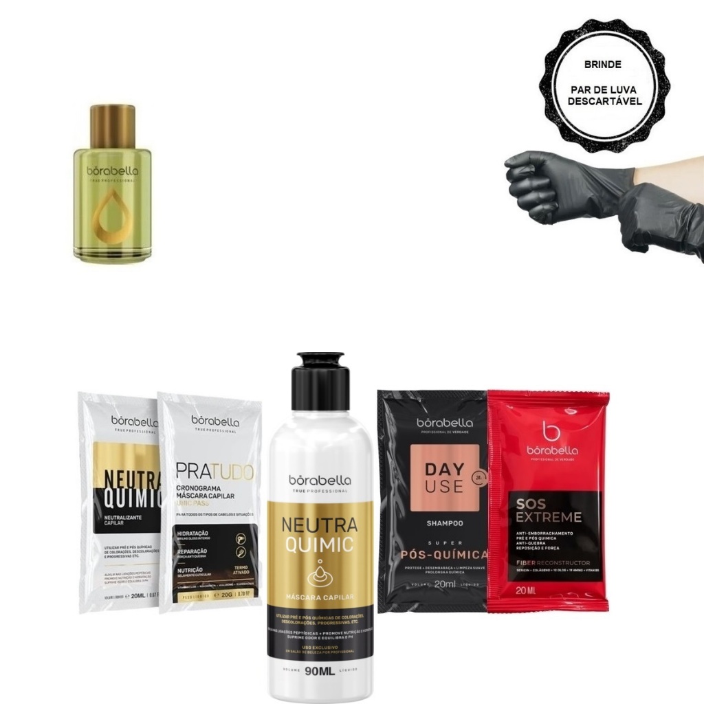 Borabella NeutraQuimic 90ml + Óleo Argan 7ml + Sachês