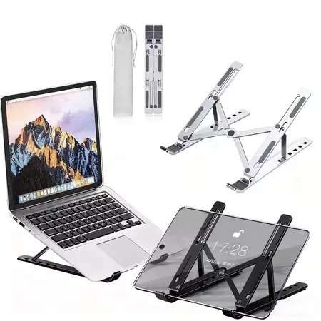Suporte Para Notebook Ipad Tablet em Alumínio Ajustável Dobrável Ergonômico Resistente Suporte Notebook