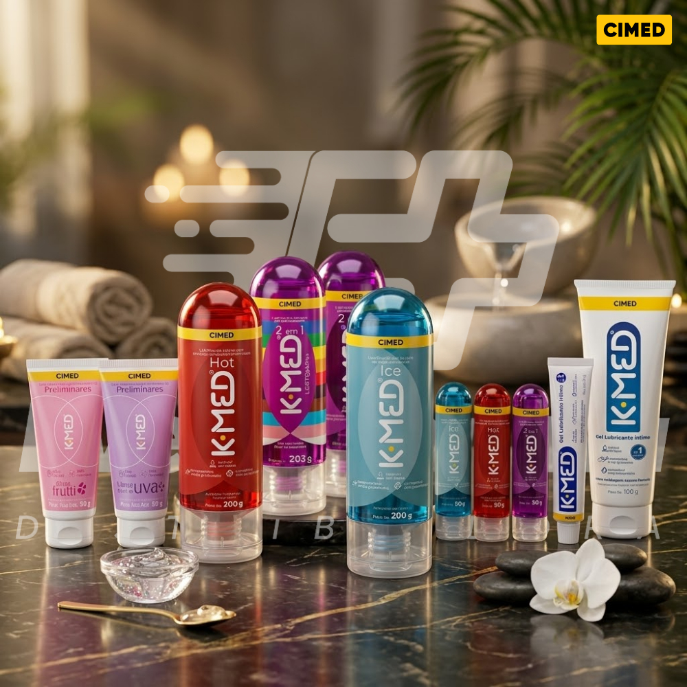 Gel lubrificante Íntimo K-MED Cimed Ice Hot Preliminares Chupe Frutti Uva Gel Massagem 25g 50g 100g 200g