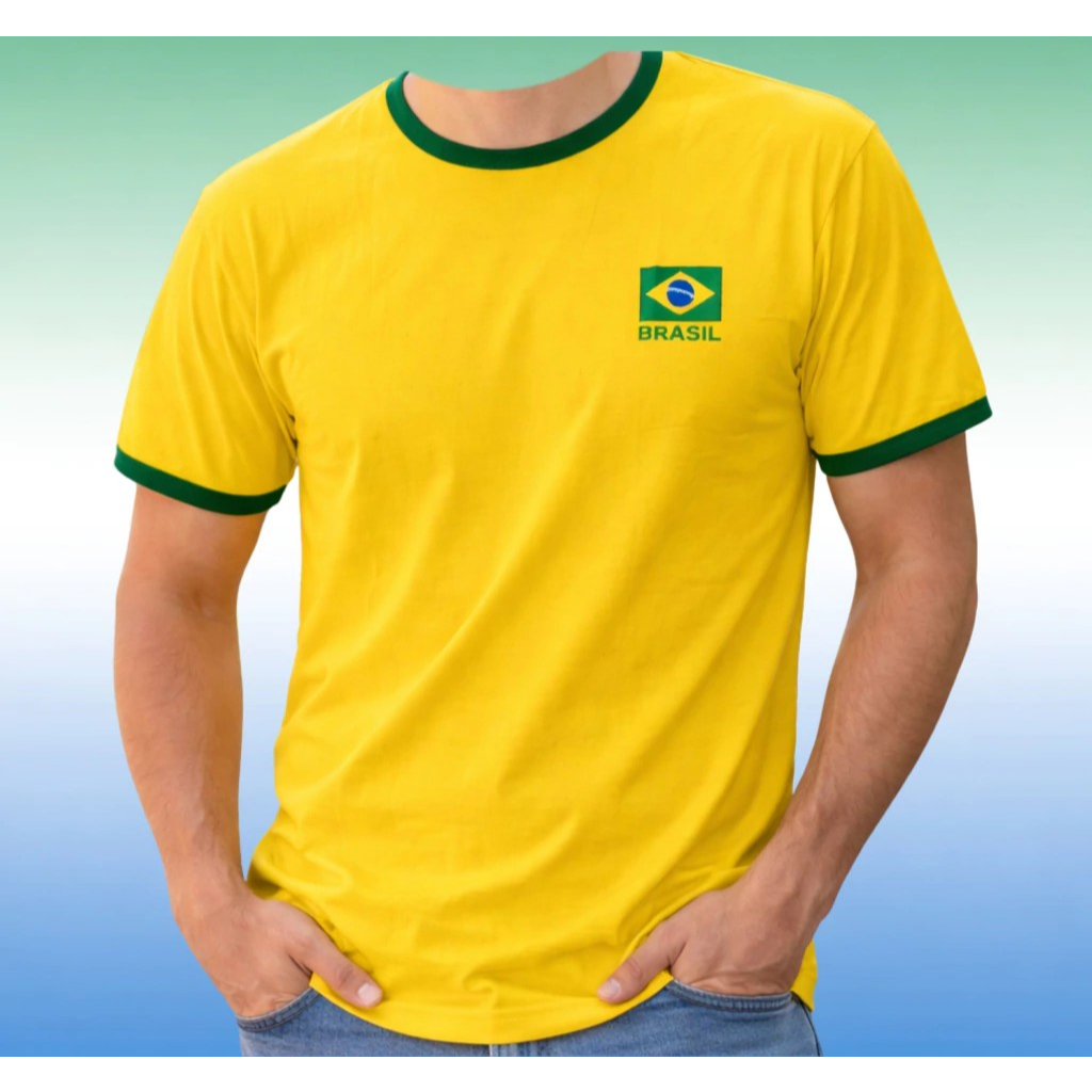 Camisa Do Brasil Basica verde e amarela unissex copa do mundo 2026 P M G GG
