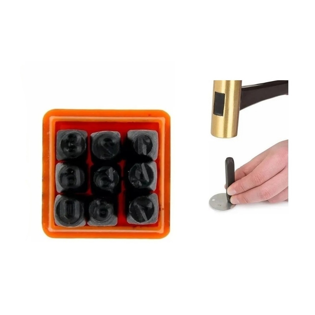 Kit Marcador Punção Numérico 9 Peças 5 Mm Starfer Original ou Eda Profissional