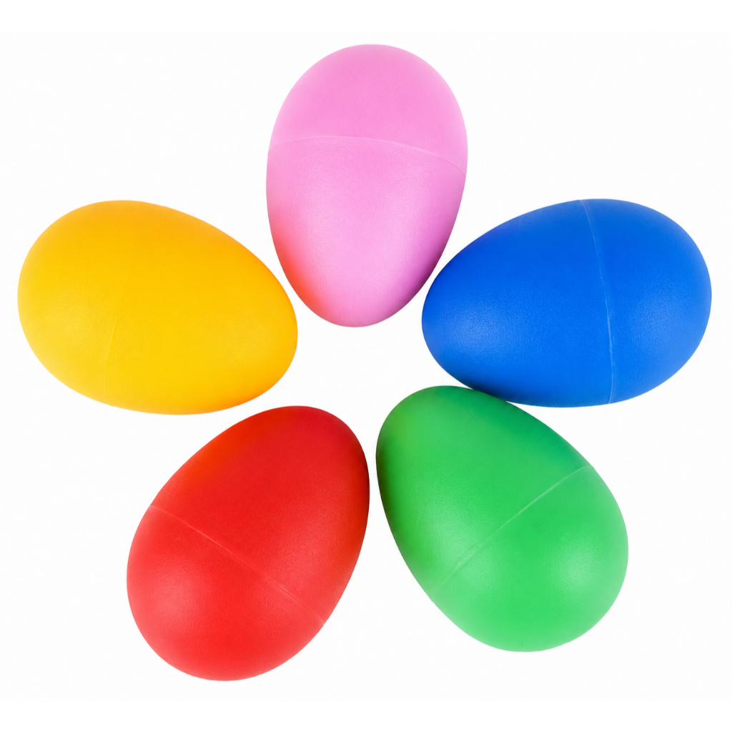 Kit 05 Ovinho de Ganzá Maraca Percussão Chocalho