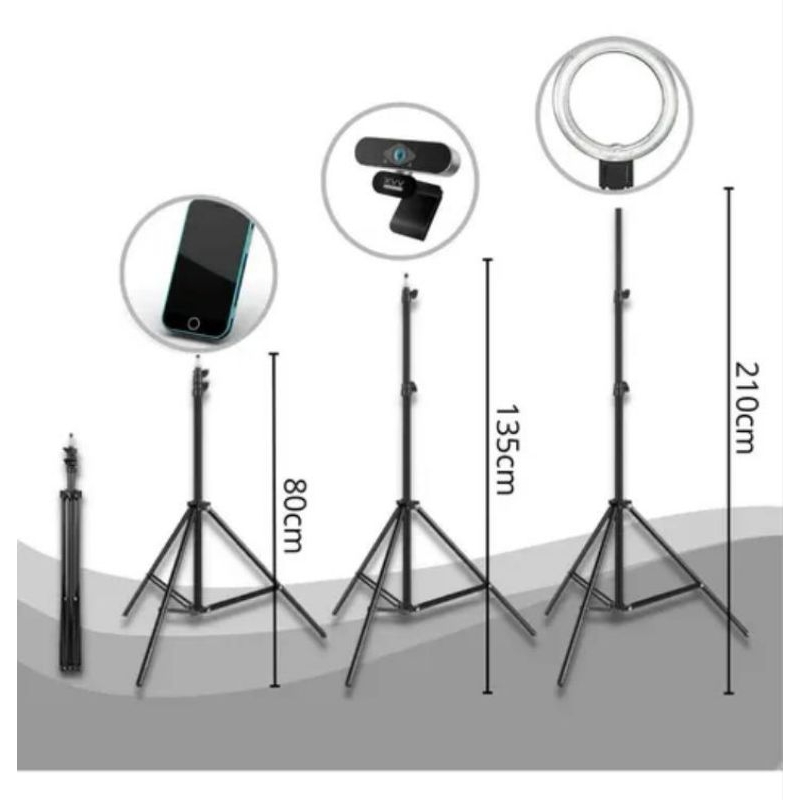 Tripé Universal CJJM 2,10m Para Celular Câmera Webcam e Ring Light