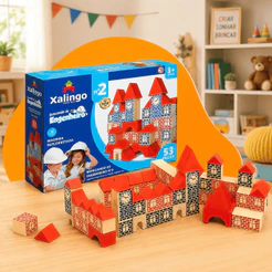 Casas Montar Xalingo 53 Peças Brinquedo Didático Infantil Construção Coordenação Motora Pedagógico