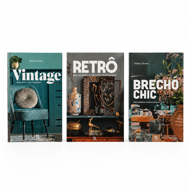 Kit Livro Decorativo Caixa Organizadora 3 Peças Vintage e Decor Porta Joias e Documentos P M G