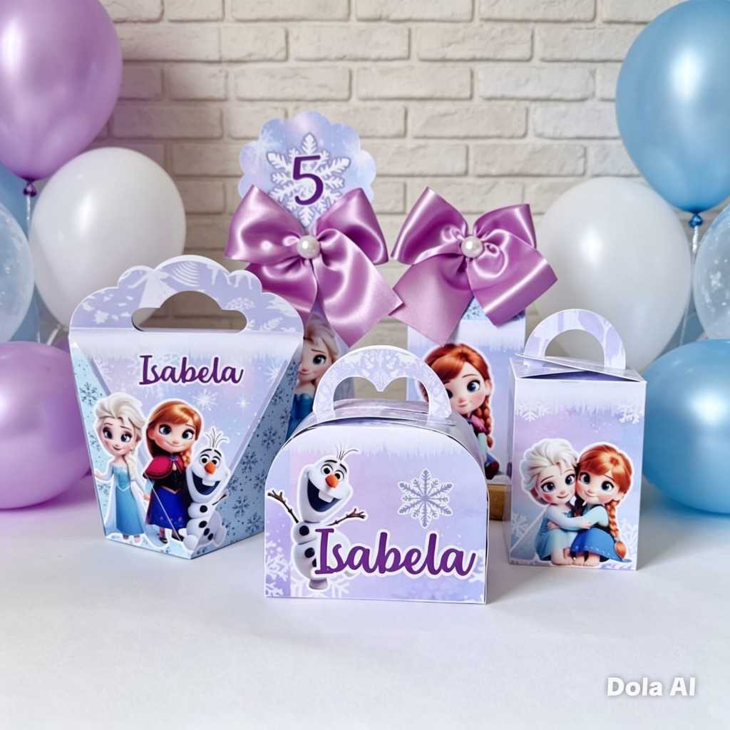 Lembrancinhas Frozen Cute Personalizado Pegue e Monte | Lembrancinhas Festa Infantil | Caixa Milk Frozen