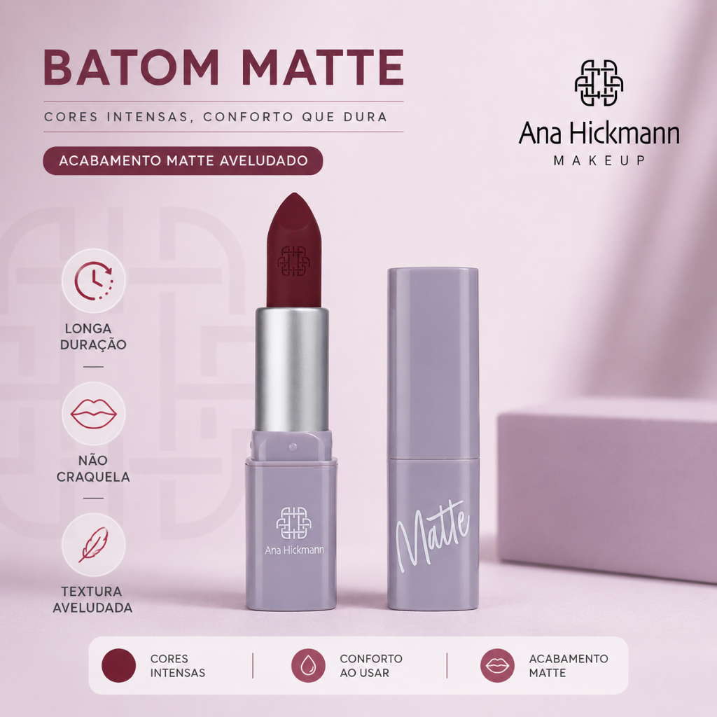 Batom Matte Rebeca Lipstick Longa Duração Ana Hickmann