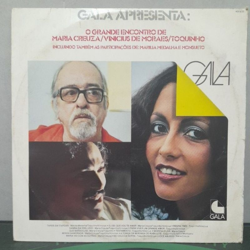 Vinil lp O grande encontro de Maria creuza / Vinicius de Moraes / Toquinho