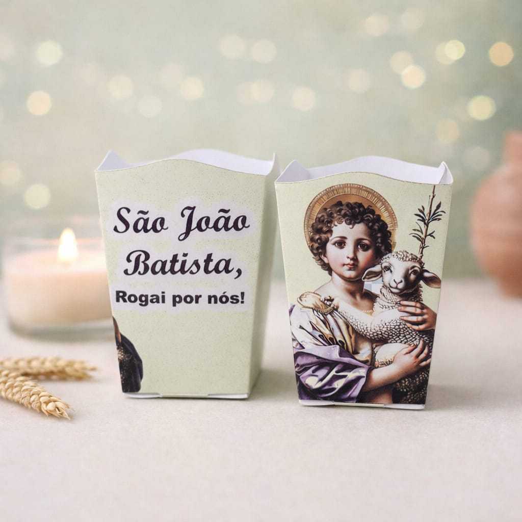 protetor de vela para procissão São João Batista (porta-vela)