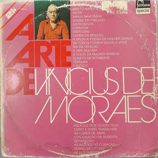 LP VINICIUS DE MORAIS A ARTE DISCO DUPLO 1976 ( CAPA COM MARCAS DO TEMPO DISCOS EM BOM ESTADO )