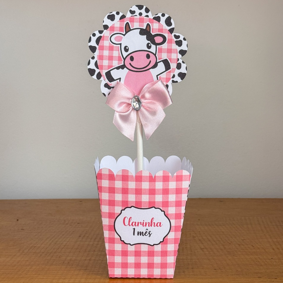 Cachepô  Centro de Mesa Vaquinha Lembrancinhas para Festa Lembrancinhas personalizadas Festa Infantil