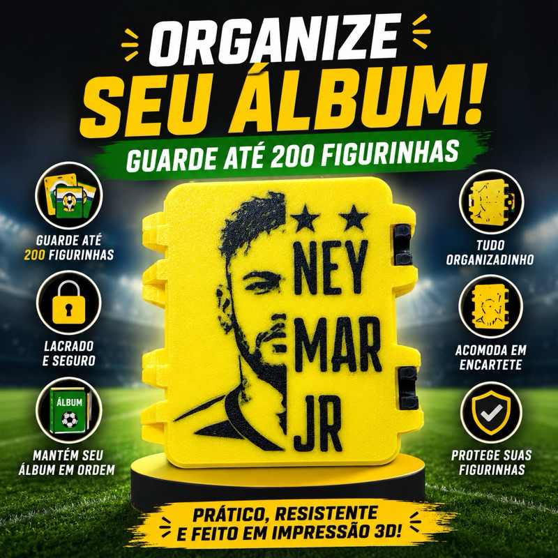 Porta Figurinha Copa do Mundo 2026 We Are Neymar Brasil Personalizado Álbum