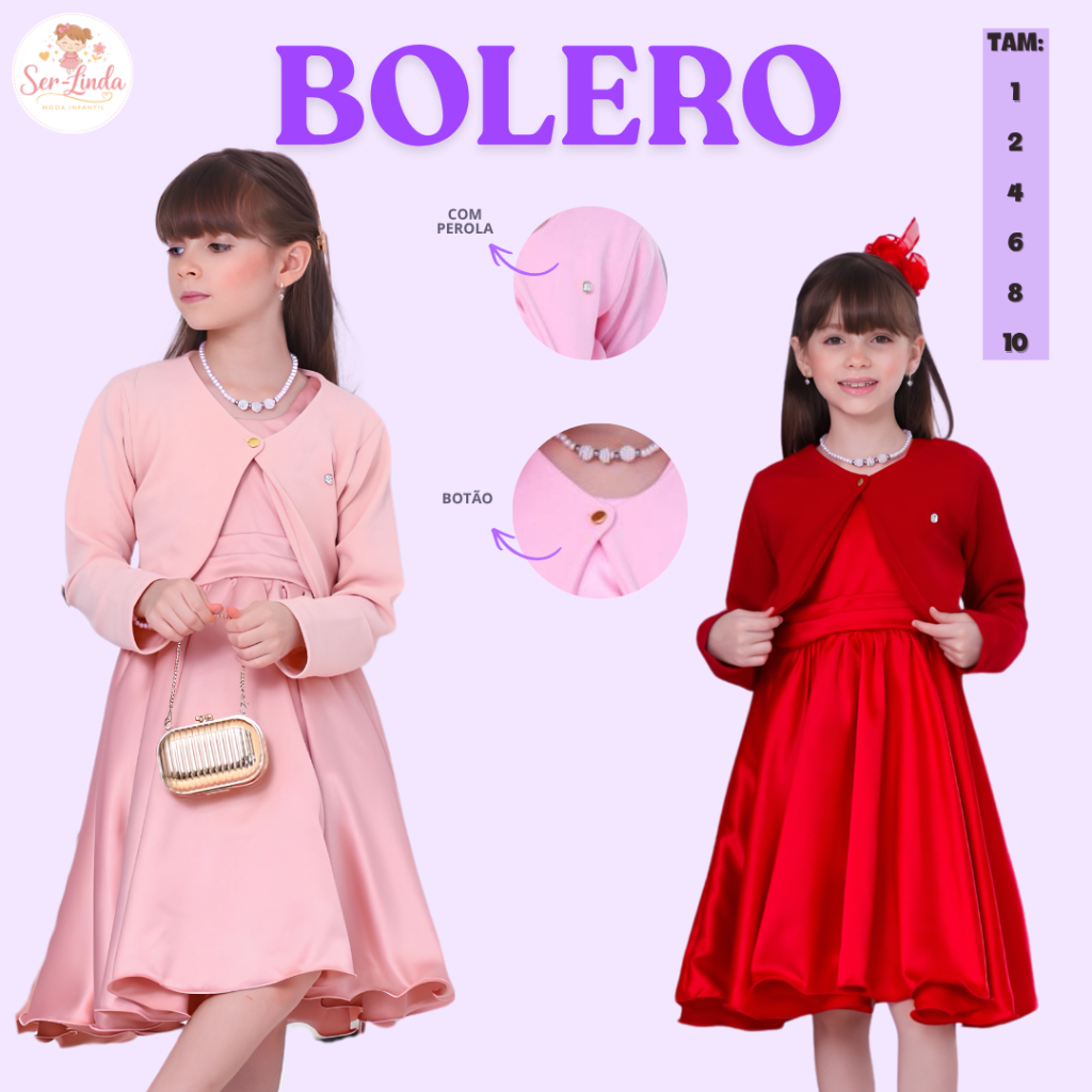 Bolero Casaco Infantil Feminino Inverno Manga Longa Batizado Menina Festa Fofo Lindo Luxo