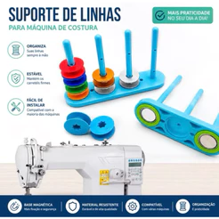SUPORTE ORGANIZADOR PORTA BOBINA COM IMÁ MAGNETICO SUPORTE PARA BOBINA COSTURA