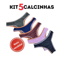 Kit 5 Calcinhas Confortáveis Femininas