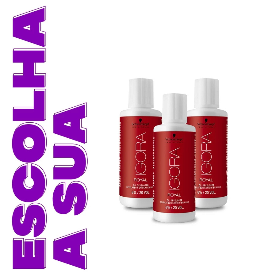 Schwarzkopf Igora Royal Água Oxigenada 9% Volume 30 e 6% volume 20 - Intensa e Uniforme 60ml