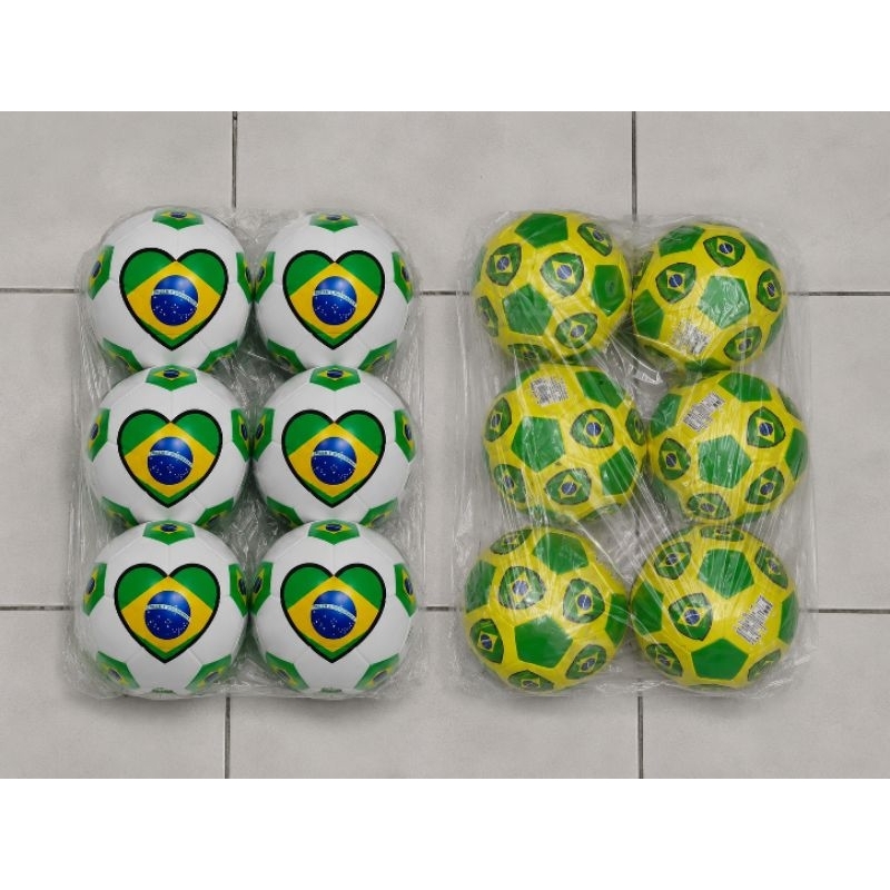 Kit Com 6 Bola de Futebol Campo Numero 5 - estampa do Brasil