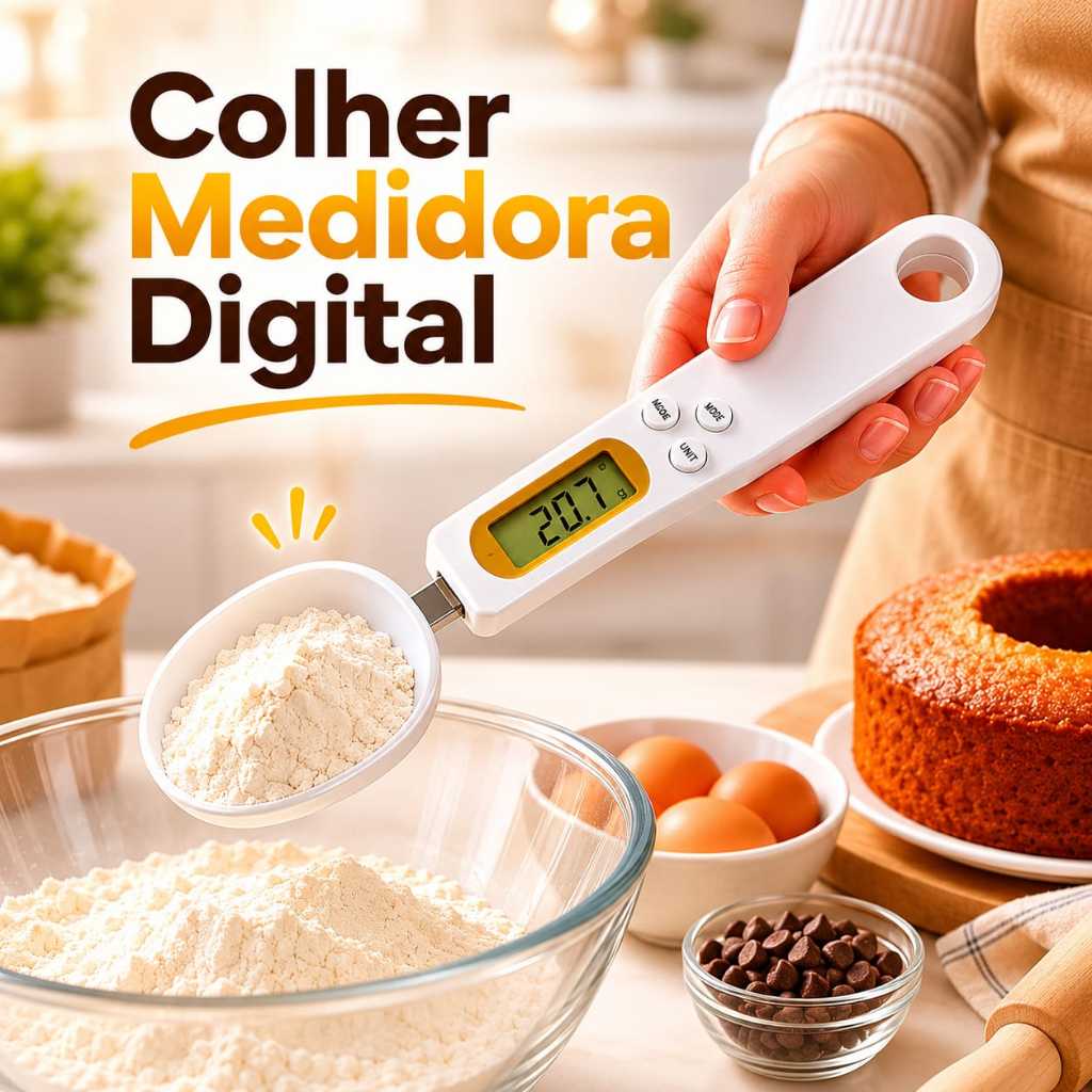 Colher Balança Digital Medidora Alta Precisão Display LCD Cozinha Portátil Alimentos Ração Fit Dietao