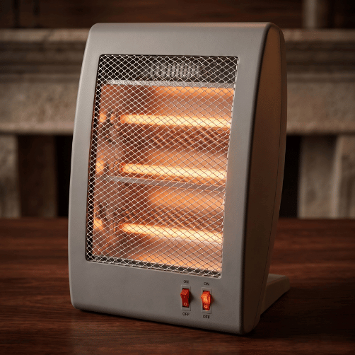 Aquecedor de Ar Elétrico Portátil Quartzo Silencioso Quarto Escritório Sala Seguro 127V 220V