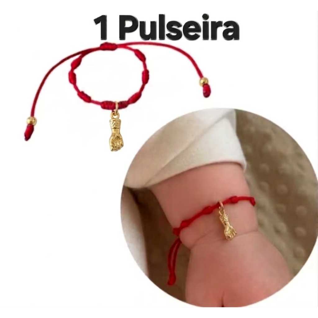 Pulseira infantil 7 Nós com pingente de figa/olho grego