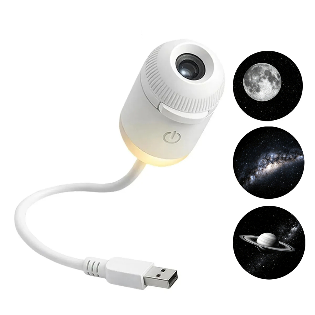 Projetor De Luz Noturna Estrelada 3 Filmes Galaxia Lua Cheia Saturno Decoração Interior Carro Quarto