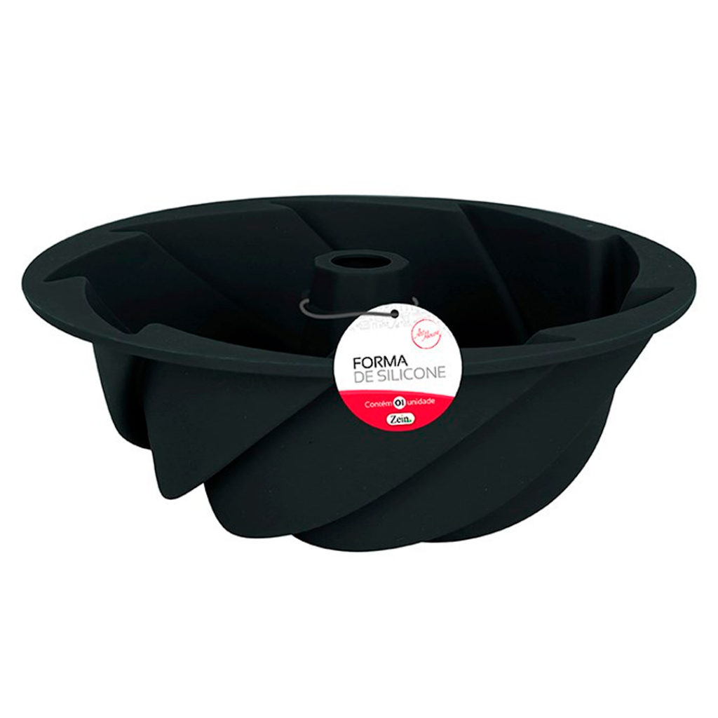 Mini Forma De Silicone 16,8cm Antiaderente Assadeira Bolo Pudim Torta Forno AirFryer Lava-louças Vermelha e Preta