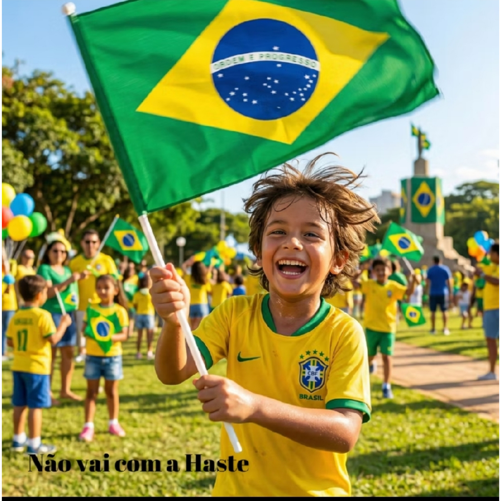 2 Bandeiras do Brasil 60x80 cm Copa do Mundo Torcida Brasileira Poliéster Premium