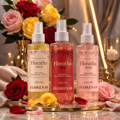 Trio Body Splash Florata Gold + Florata Red + Florata Rose 200ml cada