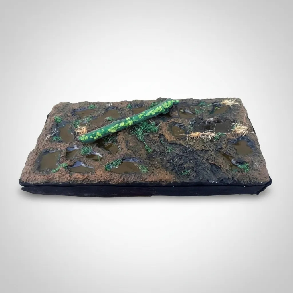 Diorama Pântano RPG 29x15 Base Heroclix Warhammer Terreno Cenário Artesanal Realista Display Miniaturas